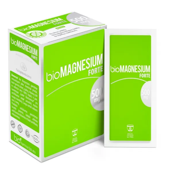 Maisto papildas bioMAGNESIUM forte 500mg N20 milteliai